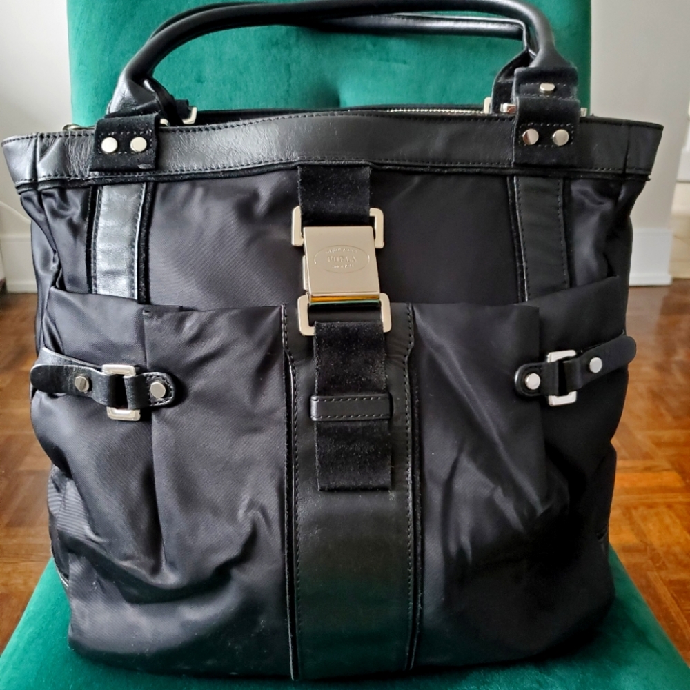 Large black Furla tote bag